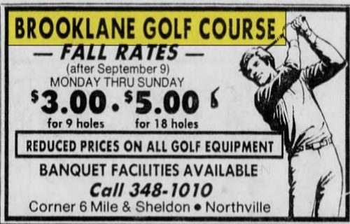 Brooklane Golf Course - Sep 7 1979 Ad (newer photo)